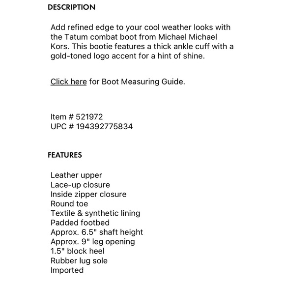 NIB Michael Kors Tatum Combat Leather Boots - Picture 6 of 6